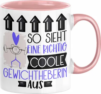 Produktbild von Gewichtheberin Geschenk Tasse Geschenkidee für Gewichtheberin Geburtstag Weihnachten Spruch So Sieht Eine Richtig Coole Gewichtheberin Aus Kaffee-Becher  (Rosa)