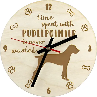 Zdjęcie produktu dla Pudelpointer - zegar z psem, drewniany zegar z grawerem, personalizowany zegar marki Art-Dog