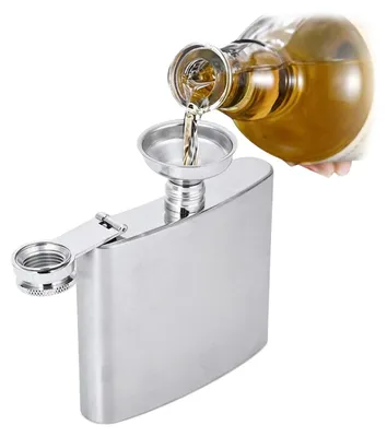 Edelstahl-Flachmann 5 oz mit Trichter, tragbar