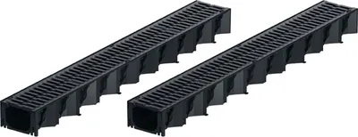 Produktbild von 2x1m ACO Hexaline 2.0 Entwässerungsrinne mit 2 Gussrosten á 0,5m Rinne Bodenrinne Terrassenrinne