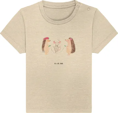 Produktbild von Mr. & Mrs. Panda Babyshirt Igel Seilhüpfen 24. - 36. Monat - Natural Raw - Geschenk, Maus, Kindergarten, Kinder,  T-Shirt, Baby Kurzarmshirt, Lustige Sprüche, Top