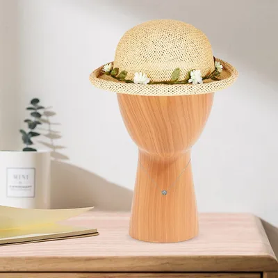 Image de Support pour perruques – Mannequin de tête beige long de 56 cm, idéal pour les perruques et les chapeaux