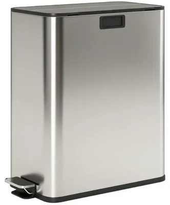 Produktbild von Küchenmülleimer 2 x 28L Edelstahl-Tretmülleimer mit Soft-Close-Deckel, herausnehmbaren Inneneimern