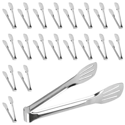 Küchenzangen 20er-Set, 7 Zoll, Edelstahl, für Grillen, Salat, Buffet