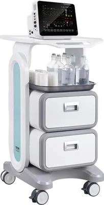 Obrázok produktu pre VEVOR laboratórny vozík s 3 úrovňami, laboratórny vozík s 2 zásuvkami a 1 hornou policou, mobilný zdravotnícky vozík z materiálu ABS, laboratórny vozík so 4 tichými kolieskami