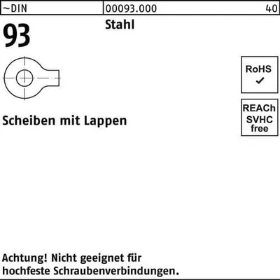 Produktbild von Reyher  Scheiben DIN 93 Stahl 17 (100 Stück)