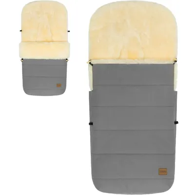 Produktbild von Fillikid Winterfußsack Lammfellfußsack für Kinderwagen Buggy Jogger Kinder Fußsack (Grau)