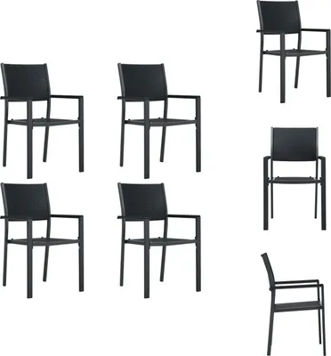 Produktbild von vidaXL Gartenstühle 4 Stk. Schwarz Kunststoff Rattan-Optik - Gartenstühle