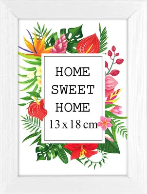 Obrázok produktu pre MG Design rám na obrazy 13 x 18 cm - farba biela, z dreva, s akrylovým sklom - na vertikálne alebo horizontálne zavesenie/postavenie, na fotografie, plagáty