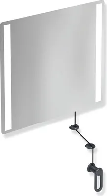 Produktbild von HEWI LED-Kippspiegel basic der Serie 801, mit integrierter LED-Beleuchtung anthrazitgrau