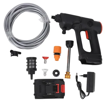 Image de Nettoyeur haute pression sans fil, 900 PSI, 2,4 GPM, buse 6-en-1, appareil portable avec 2 batteries de 8888 mAh pour le lavage automobile, prise européenne