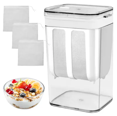 Joghurtfilter 1100 ml, Edelstahlsieb, Molkeabscheider, wiederverwendbar