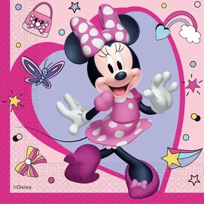 Zdjęcie produktu dla Procos Folat 93832P Serwetki Myszka Minnie 33x33cm-20 sztuk, różowe, średnie