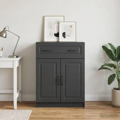Produktbild von vidaXL Sideboard Schwarz 66 x 34,5 x 87 cm Holzwerkstoff