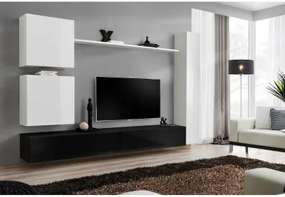 Produktbild von Wohnzimmerwand RIONATA 8 - weiß / schwarz