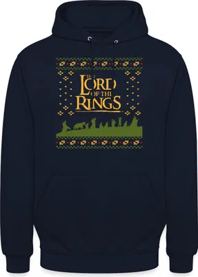 Produktbild von Spreadshirt Der Herr Der Ringe Ugly Christmas Sweater Design Uni Hoodie, S, Navy