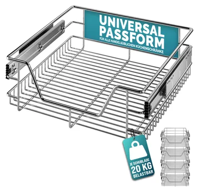 Immagine prodotto di CASARIA® Cestello Estraibile Sottolavello 50cm 20kg Cassetto Telescopico Metallo Guide Scorrevoli Cucina Cestelli Cucina Cassetti Estraibili