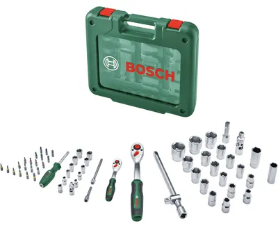Immagine prodotto di Set di chiavi a cricchetto Bosch da 1/4" e 1/2", 60 pezzi