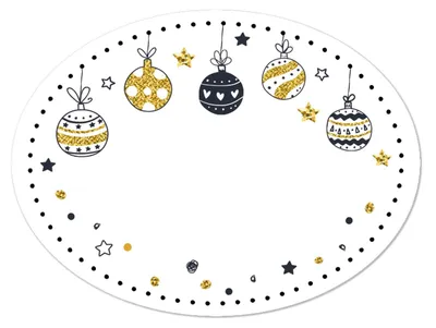 Produktbild von 200 Weihnachtsetiketten zum Beschriften schwarz weiß gold