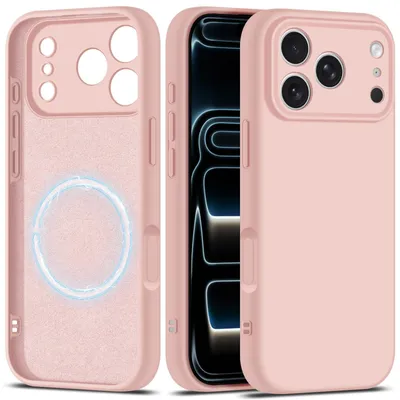 Obrázek produktu pro Magnetické pouzdro na iPhone 17 Pro - silikonové - růžové