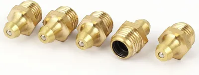 Image de Graisseur Droit M10 x 7mm 1mm Filetage Mâle Raccords Graisseur Laiton 5pcs
