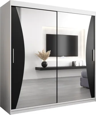 Produktbild von Kleiderschrank, Schiebetürenschrank Schlafzimmer, Schrank mit Spiegel MONACO 200 cm