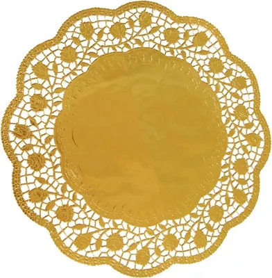 Immagine prodotto di Pizzo decorativo rotondo oro 30cm 4 pezzi - Wimex