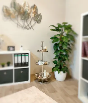 Produktbild von Metall Etagere 3 Etagen silber 43 x 100cm Essen Anrichten Präsentieren Dekorieren Obstschale