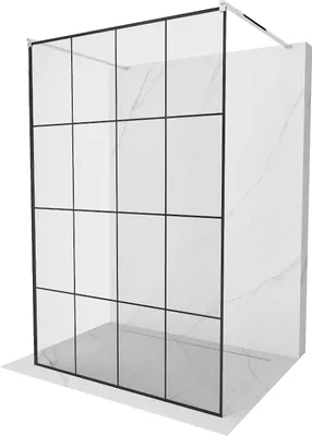 Immagine prodotto di Mexen Kioto parete doccia freestanding 140 x 200 cm, griglia nera 8 mm, cromo - 800-140-002-01-77