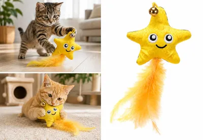 Obrázok produktu pre Hračka pre mačky Flamingo Strellow star yellow