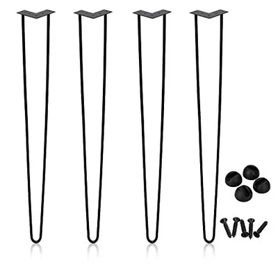 Produktbild von karpal 4x Hairpin Legs tischbeine Tischgestell Tischkufen Austauschbare Tisch&Schrank Beine fuer Heimwerker - Mitte des Jahrhunderts Modern Stil -Hoehe 15cm-72cm - Freie Bodenschoner und Schrauben