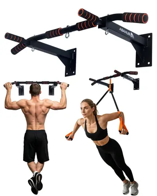 Image de Barre de traction murale, capacité de charge de 200 kg, fixation par perçage, pour entraînement de la force