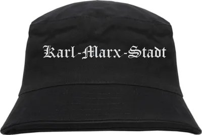 Produktbild von Karl-Marx-Stadt Fischerhut - Altdeutsch - bestickt -  Bucket Hat Anglerhut Hut Anglerhut Hut  Schwarz L/XL