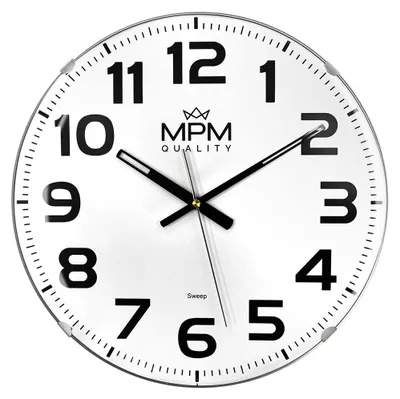 Produktbild von MPM-Quality Wanduhr rund Ø 335 mm Kunststoff Weiß/Silber