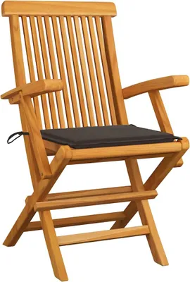 Obrázok produktu pre vidaXL, skladacie stoličky s béžovými vankúšmi, 4 kusy, masívne drevo, teak