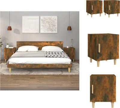 Produktbild von vidaXL Nachttische 2 Stk. Räuchereiche Holzwerkstoff -  Nachttische