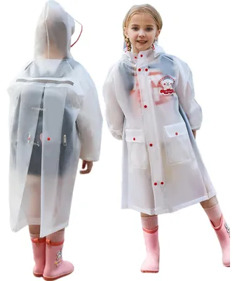Productafbeelding van Omgoods - Kinderen Regenponcho met Lange Mouwen en Capuchon
