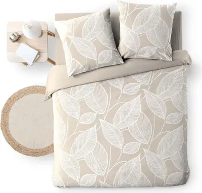 Image de Parure de lit - Douceur d'Intérieur - AMANDA - Coton - 240x220cm - Beige