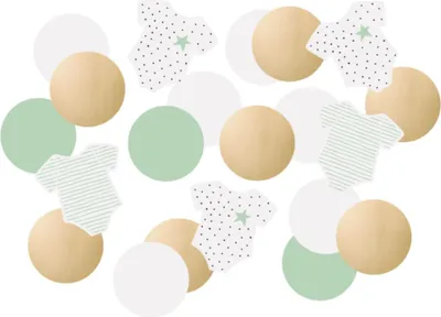 Image de confetti "Hello Baby" Grün Gold | 14g