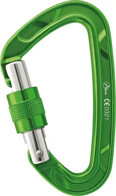 Grüner Alukarabiner D CLASSIC Screw von Aliens; geeignet für Klettern; mit Schraubverschluss.