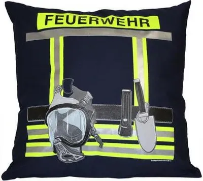 Produktbild von Kissen mit Print - Feuerwehr - ca. 40 x 40 cm - 11611 - Dekokissen Autokissen Farbe - Navy