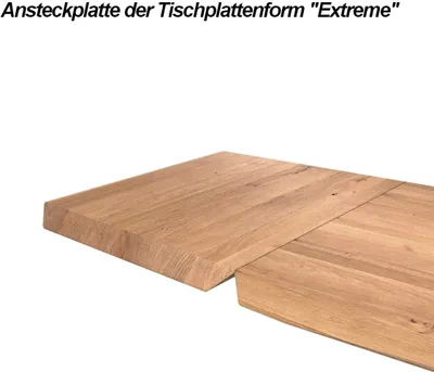 Produktbild von Ansteckplatte Extreme Wildeiche massiv Wildeiche geölte Optik 50x100 cm für Tischgröße 240x110