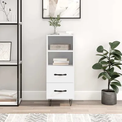 Produktbild von The Living Store Sideboard Weiß 34,5x34x90 cm Holzwerkstoff