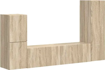 Image de vidaXL Ensemble de meubles TV Fixé au mur 4 pcs Chêne Sonoma Bois composite