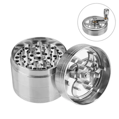 Zdjęcie produktu dla Aluminiowy młynek do przypraw, młynek korbowy Młynek do ziół Młynek do pyłku tytoniowego, przypraw, ziół