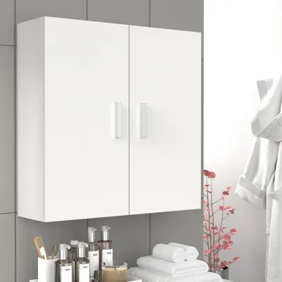 Produktbild von VCM Holz Wandschrank | Badschrank | Maße: H. 60 x B. 60 x T. 18 cm | 2 Türen | 2 Fächer - Zalo