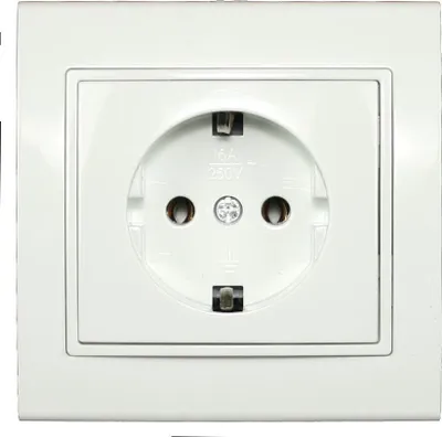 Produktbild von Steckdose mit Schutzkontakt Farbe weiß IP20 16A, 230 V