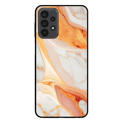 Obrázok produktu pre Smartphonica Puzdro na telefón pre Samsung Galaxy A23 5G s mramorovou potlačou - Zadný kryt z TPU s mramorovým dizajnom - Orange