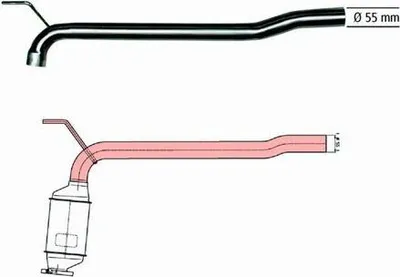 Immagine prodotto di Tubo di riparazione Hjs, convertitore catalitico 91 11 1503