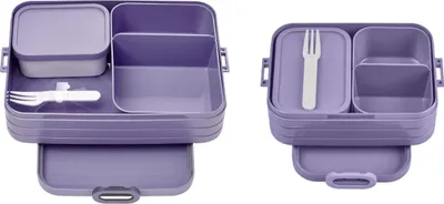 Produktbild von Mepal 2-tlg Bento-Lunchboxen Set Klein/Groß Take A - Brotdose mit Fächern, geeignet für bis zu 4 BZW. 8 Butterbrote, TPE/pp/abs, 0 mm - Vivid Lilac